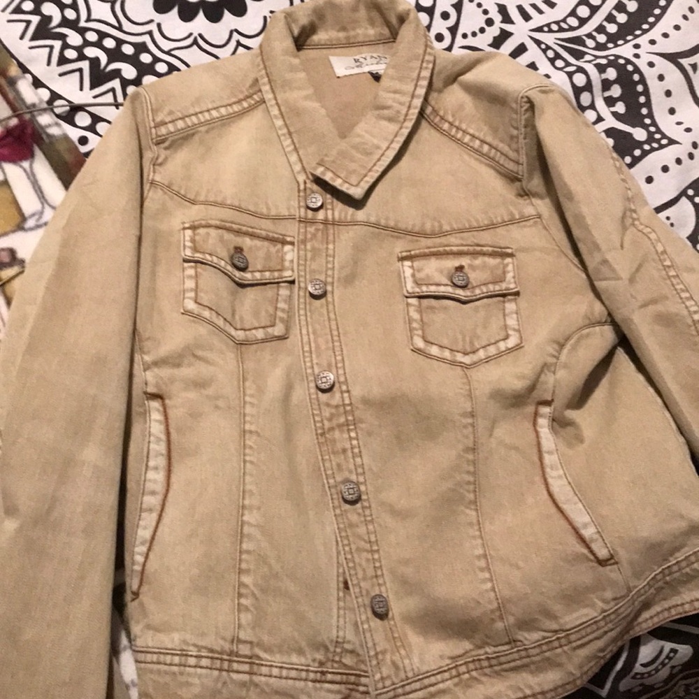 Unique weathered looking jean jacket